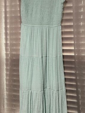 Blu Pepper Light Aqua Tiered Maxi Dress